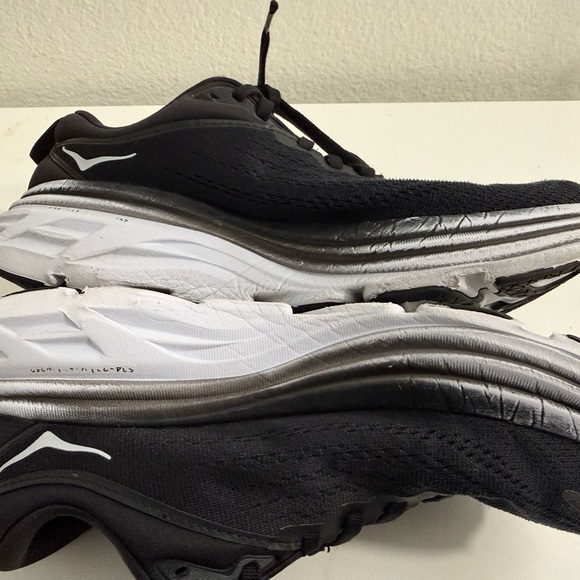 Hoka Bondi 8 Black and White Athletic Shoes - Picture 6 of 9